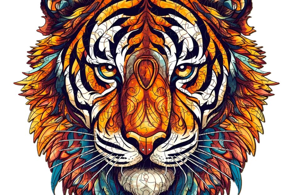 Drevené puzzle – Statočný tiger 66d263db6b802