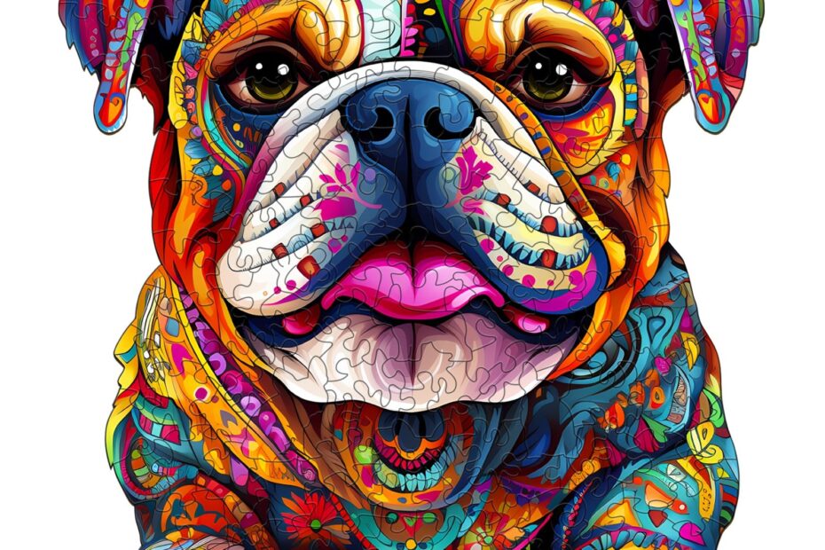 Drevené puzzle – buldog 66d0f0dab6215