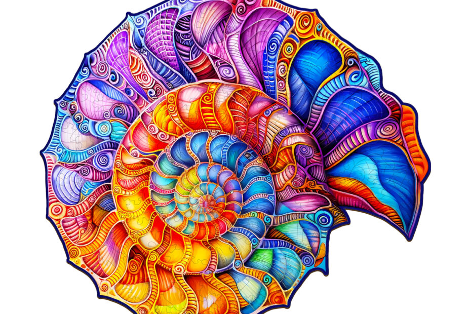 Drevená skladačka – farebný Nautilus 66d2d56261026