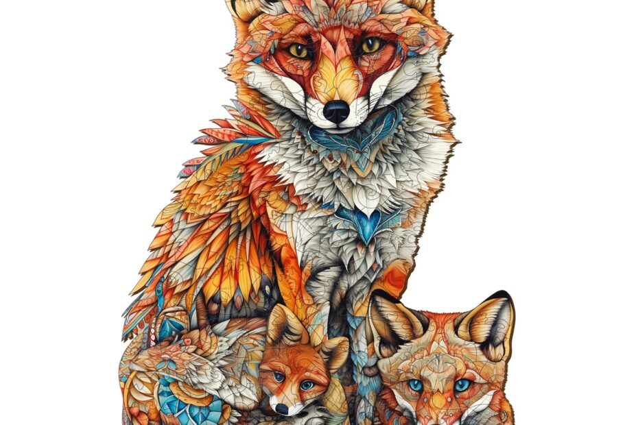 Drevené puzzle-rodič-dieťa líška 66d1f2a46e259