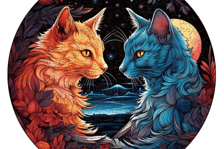 Drevené puzzle-YIN YANG CAT-2 66d2fe7edaa65