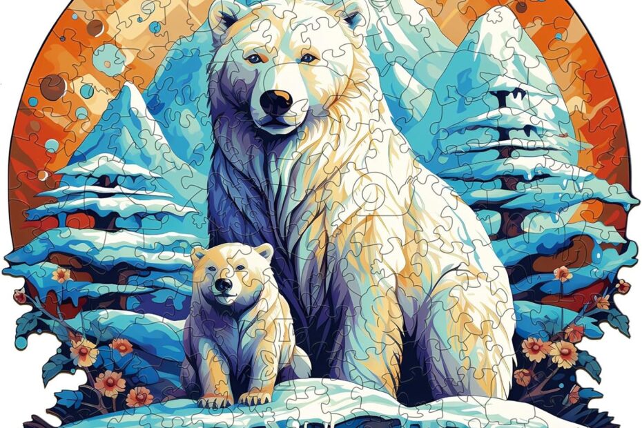 Rodinka ľadových medveďov 2-drevené puzzle 66ef0cca6a91b