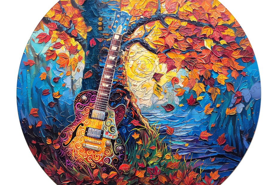 Drevená skladačka – jesenná gitara 66ef170f95498