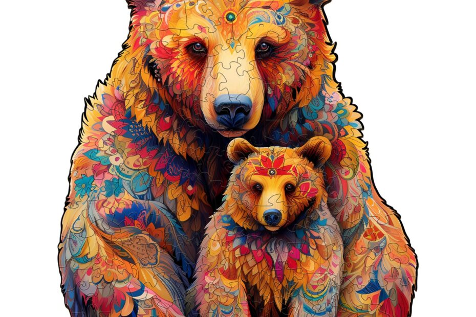 Drevené puzzle – medvedia rodina 66e28597bb179