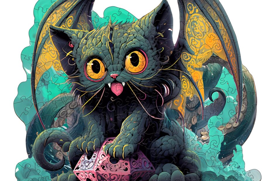 Drevená skladačka – Cat Cthulhu 66de218755008