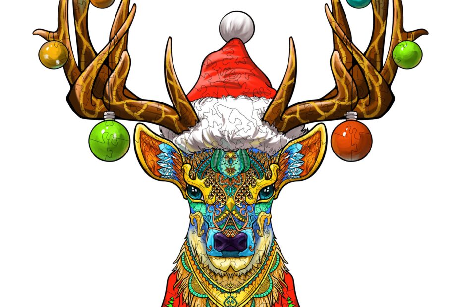 Drevené puzzle-CHRISTMAS ELK 66e27b4f957c8