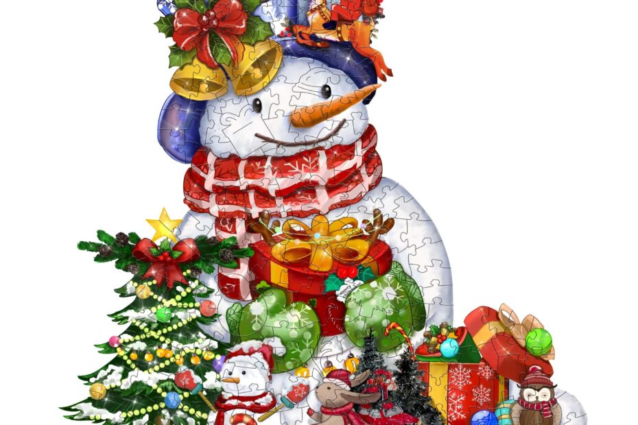 Drevené puzzle-CHRISTMAS SNOWMAN 66ea89baca991