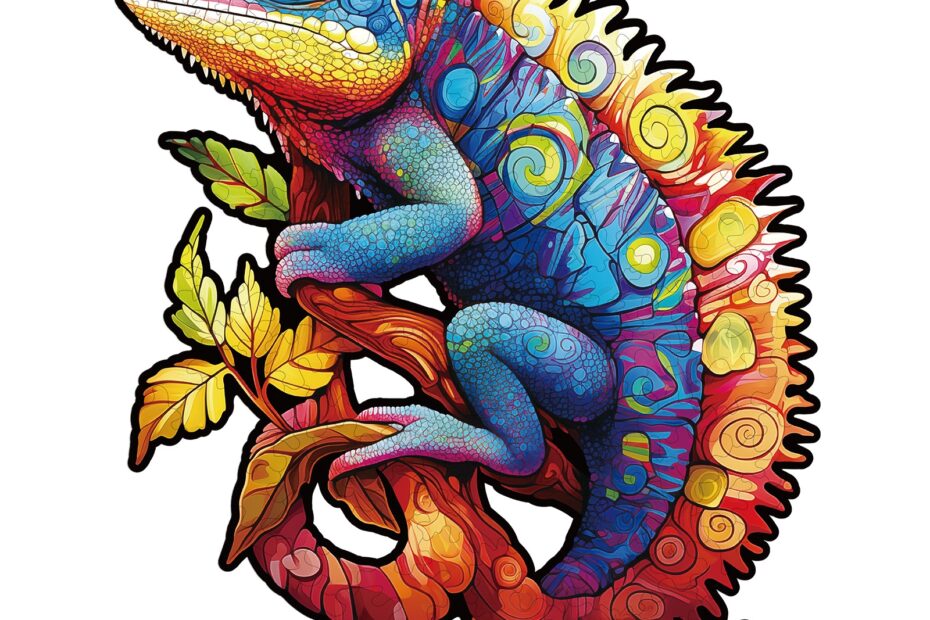 Drevené puzzle – farebný chameleón 66e7f5e33219b