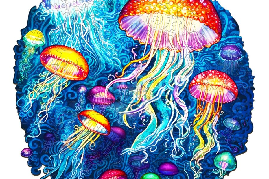 Drevené puzzle – farebné medúzy 66deb1f0b31a3