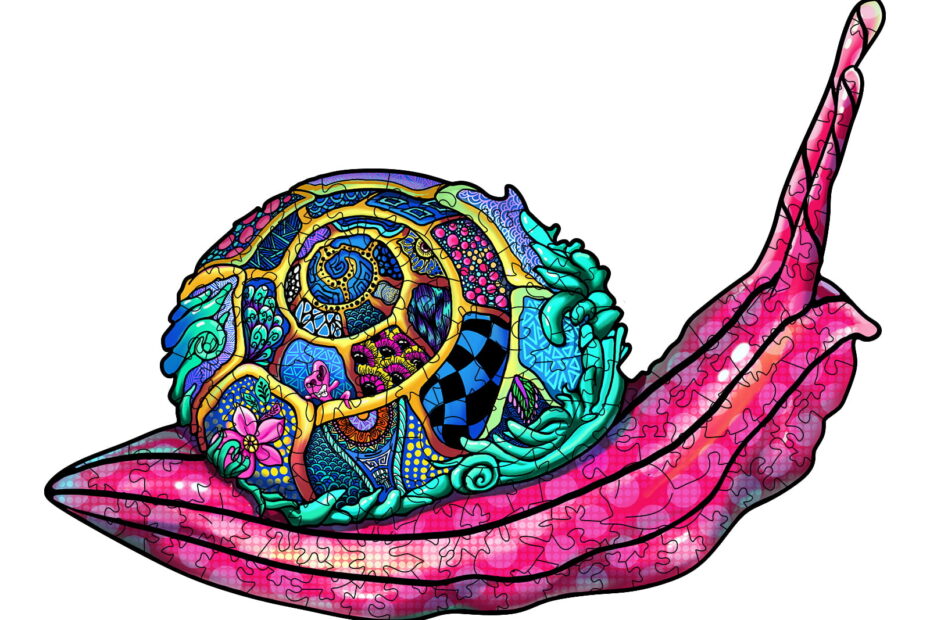 Drevená skladačka – FAREBNÝ SNAIL 66e1ff9300207