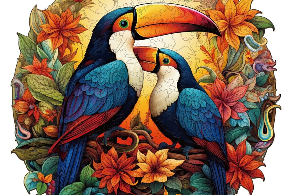 Drevené puzzle-farebné tukany 66e02f7b47f7c