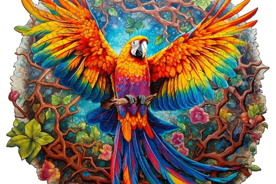 Drevené puzzle – zvedavý papagáj 66e0250fb7f73