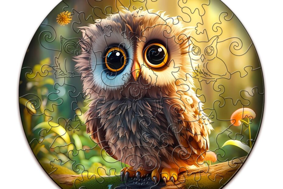Detské drevené puzzle – roztomilá sova 66eb6247b2a2e
