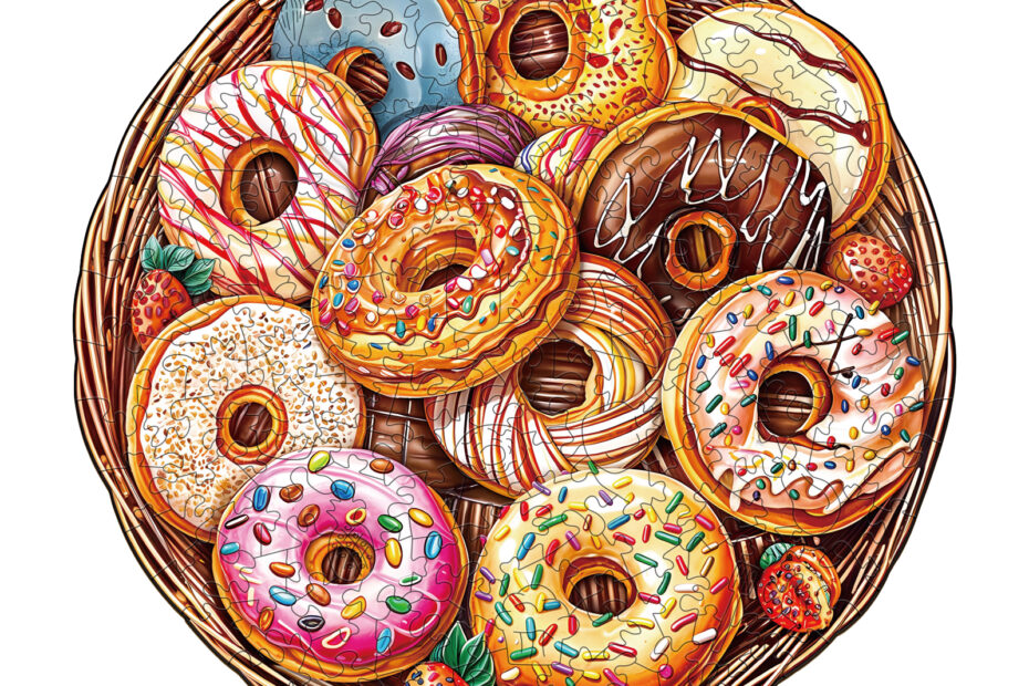 Drevená skladačka – Donuts Puzzle 66d9c7d477bc6
