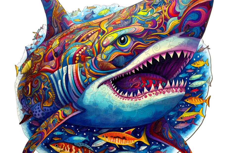 Drevené puzzle – divoký žralok 66e4030c7ea27
