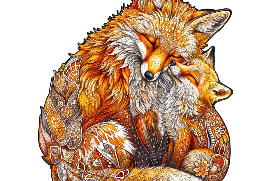 Drevené puzzle – rodina líšok 66d4d9116f8fd