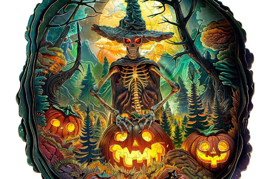 Drevená skladačka-Halloweenská kostra 66dd913f69e02