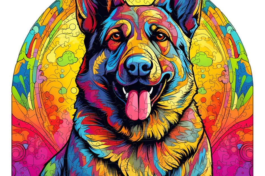 Drevené puzzle – Nemecký ovčiak 3 66dd72550f32b