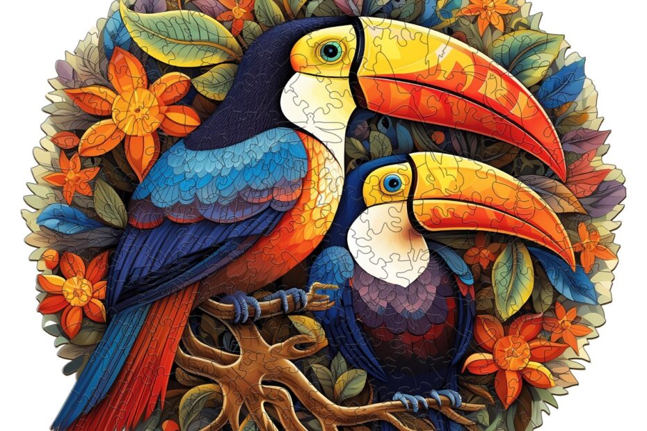 Drevené puzzle – nádherné tukany 66e8af5a31a80