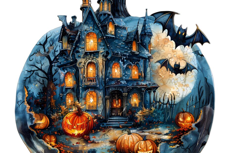 Drevené puzzle-Halloween tekvica 66dfe751ce259