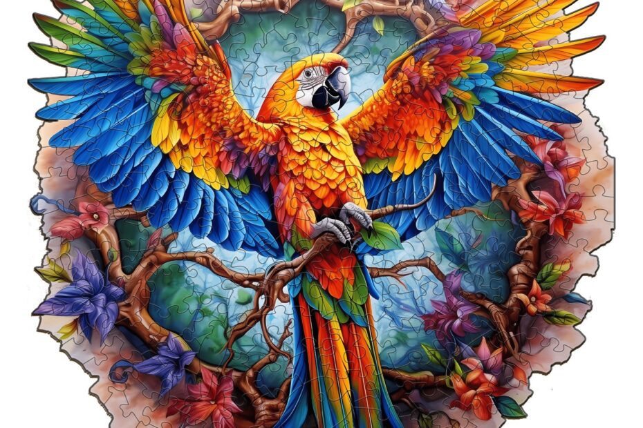 Drevené puzzle-živý papagáj 66df235ebd288