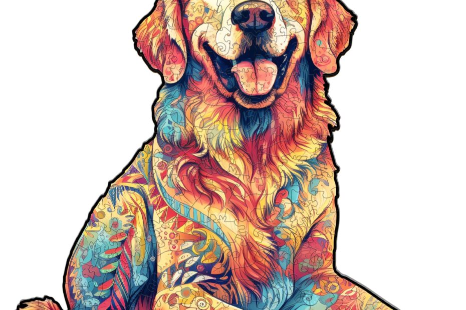 Drevené puzzle – Kráľovský zlatý retriever 66e21e7303012