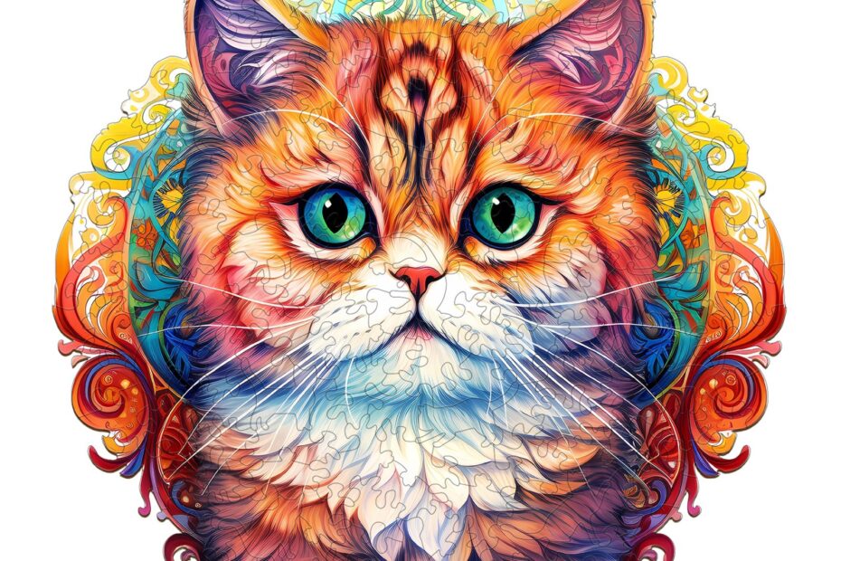 Drevené puzzle-MANDALA CAT 66d45321d5d01