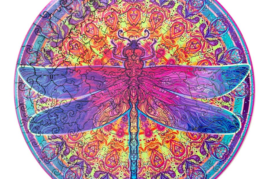 Drevené puzzle-MANDALA DRAGONFLY 2 66edd78021e82