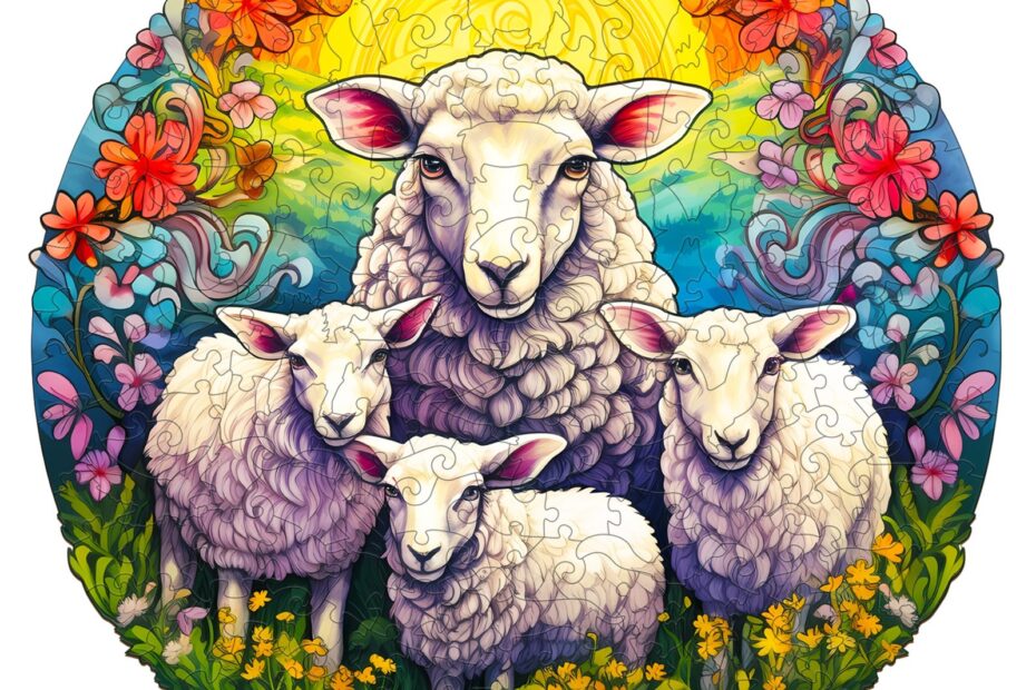 Drevené puzzle-MANDALA SHEEP 66e87bcfc0497