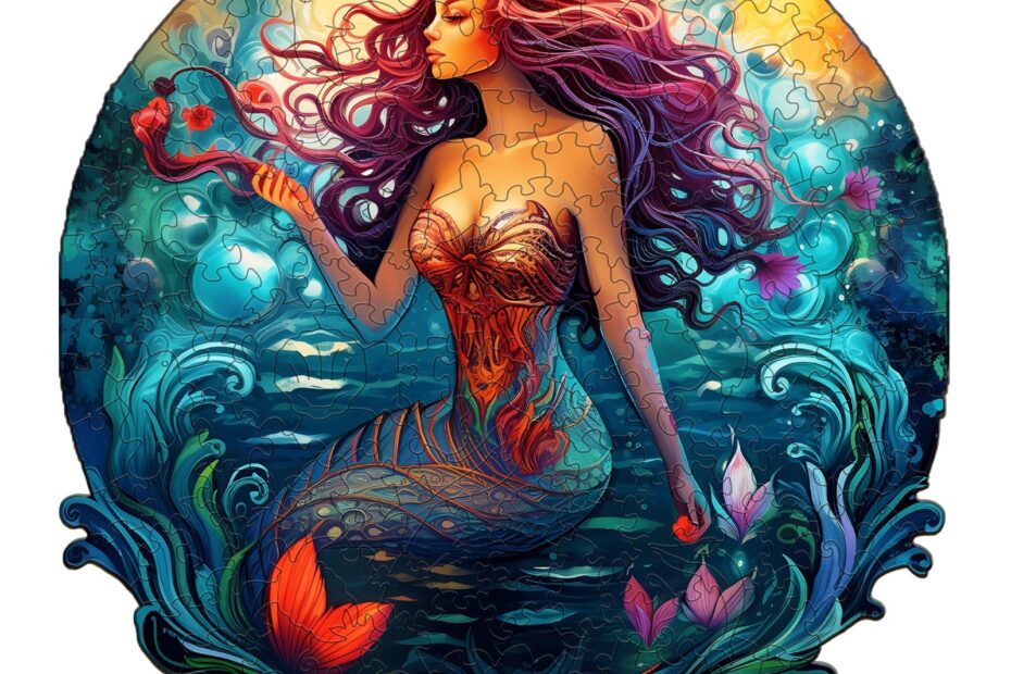 Drevené puzzle – morská panna Aqua Woman 66de3622e26d9