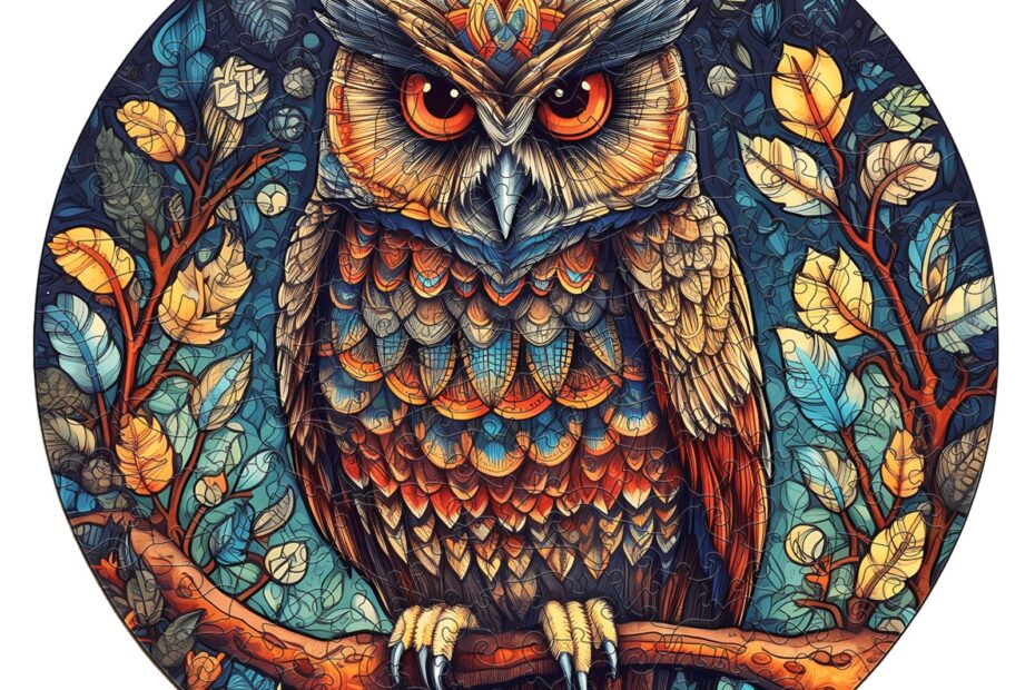 Drevené puzzle – Mystická sova 66d54ae56d1e0