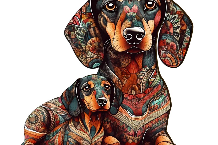 Drevené puzzle-rodič-dieťa jazvečík 2 66e270f8cd71c