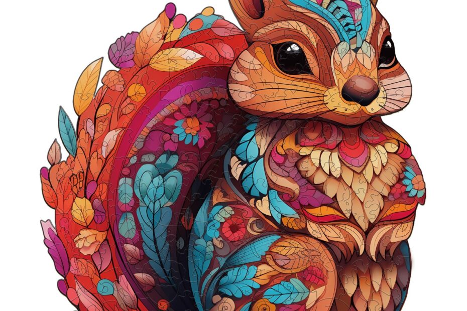Drevené puzzle – Hravá veverička 66d67fb563d23