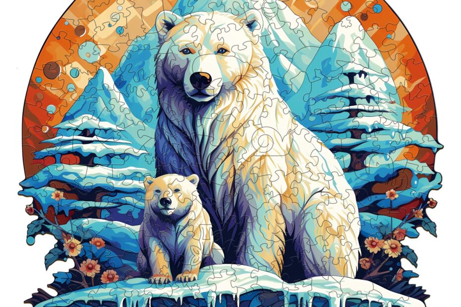 Drevené puzzle-farebná medvedia rodina-2 66e4600d5b7a1