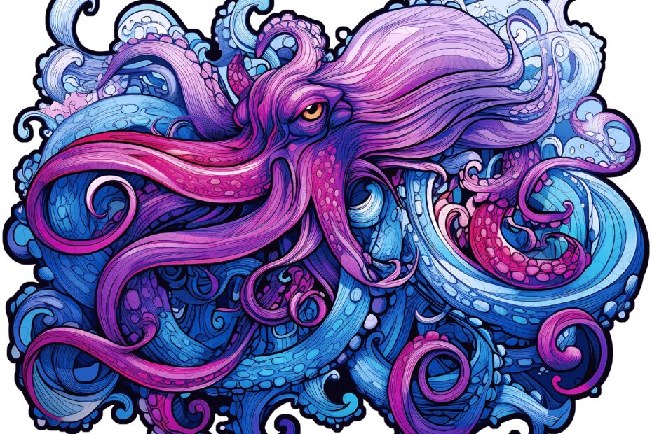 Drevené puzzle – morská chobotnica 66dfdd1ee9428