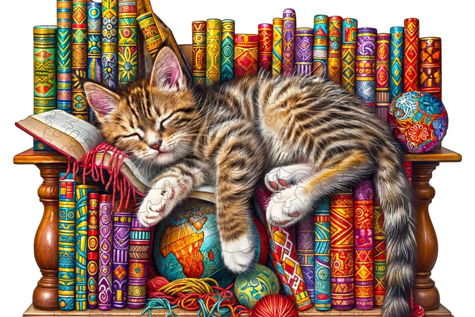 Drevená skladačka – Sleepy Cat 66e11ca3c6ee9