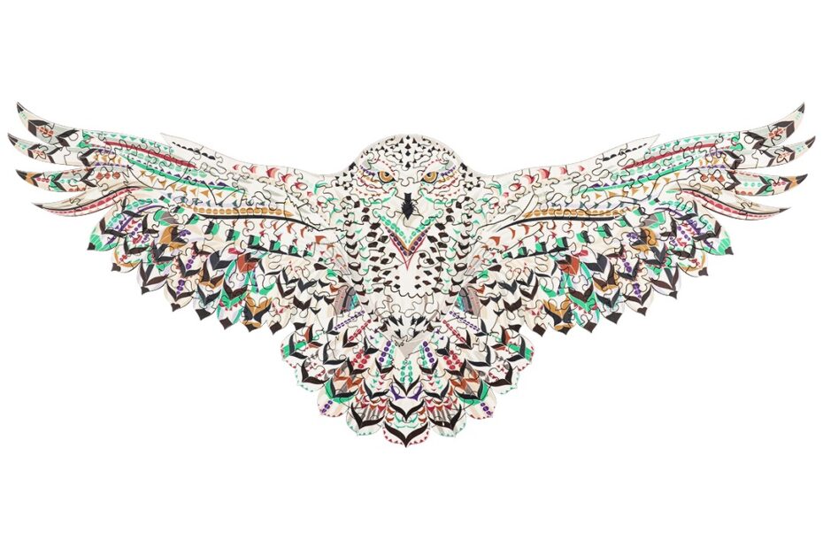 Drevené puzzle-SNOWY OWL 66dc704f66ed0