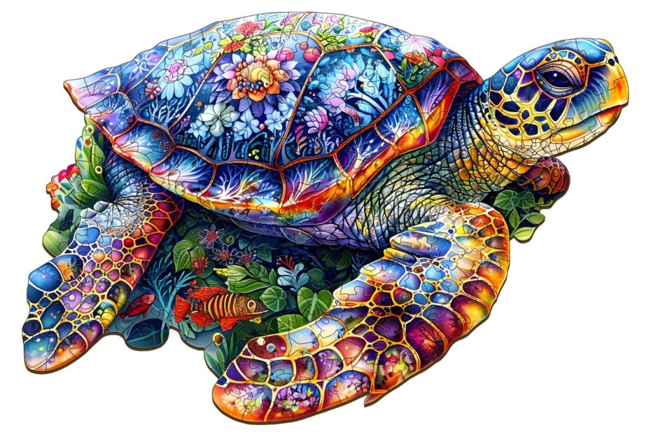 Drevené puzzle – Unikátna korytnačka 66dd0affeba77
