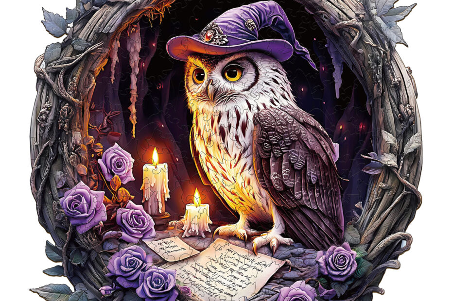 Drevená puzzle-čarodejnícka sova 66edcd1b53e53