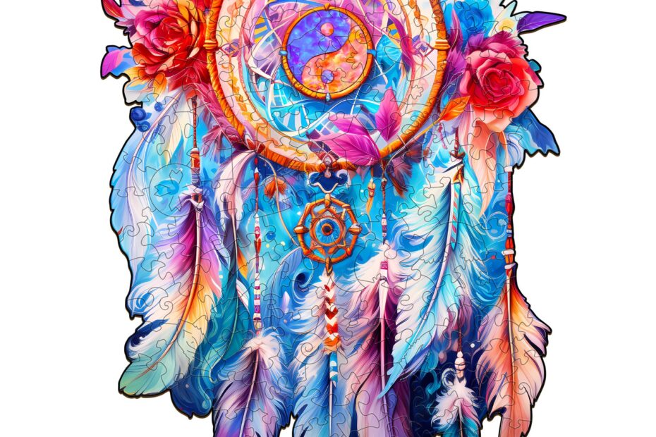 Drevená skladačka – Yin Yang Dream Catcher 66e0108678e00