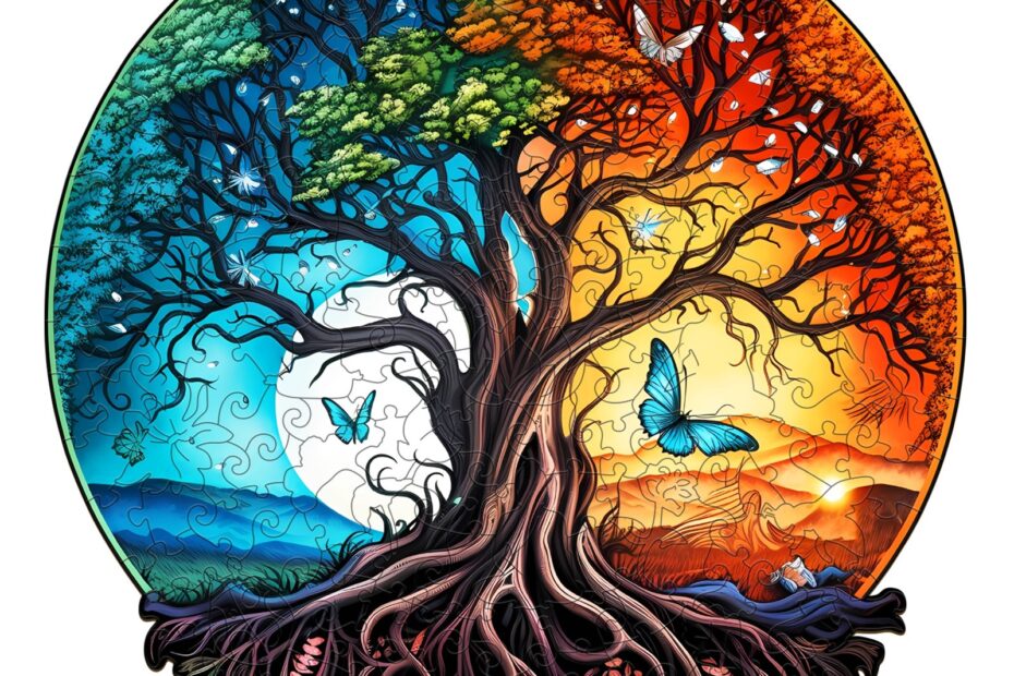 Drevené puzzle – YIN YANG TREE OF LIFE-5 66e183c77d70e